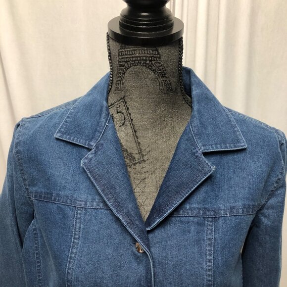 Breckenridge Jean Jacket Womens Size Medium Petite Embroidered Button Up Denim - Picture 2 of 7